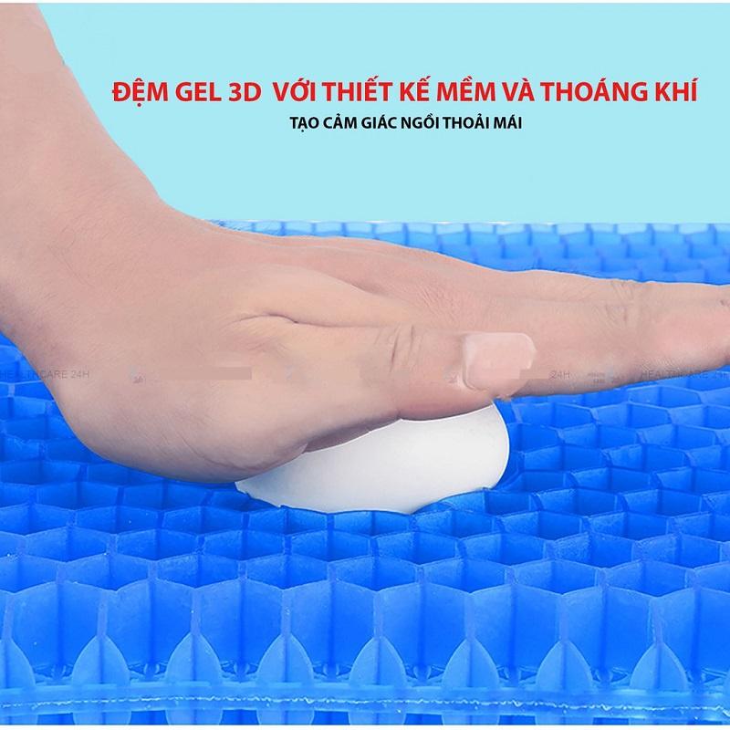 Đệm ngồi 3d thoáng khí 2 lớp gel tổ ong silicon cho người ngồi lâu lót mông chống mỏi