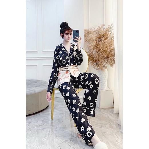 BỘ PIJAMA LỤA CAO CẤP KEY ĐEN