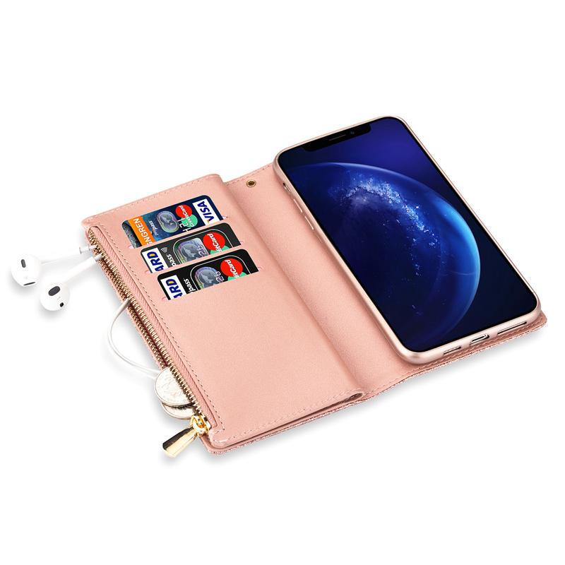 Bao da điện thoại mềm dạng ví lấp lánh cho Samsung S20 Ultra S10 Plus Note10 9