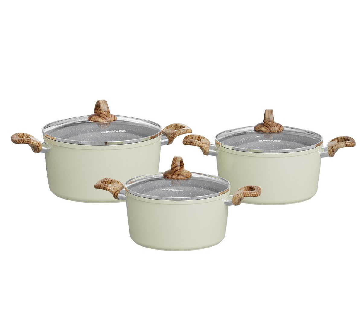 Bộ Nồi Vân Đá Đáy Từ Sunhouse SHG7979MA - Hàng Chính Hàng