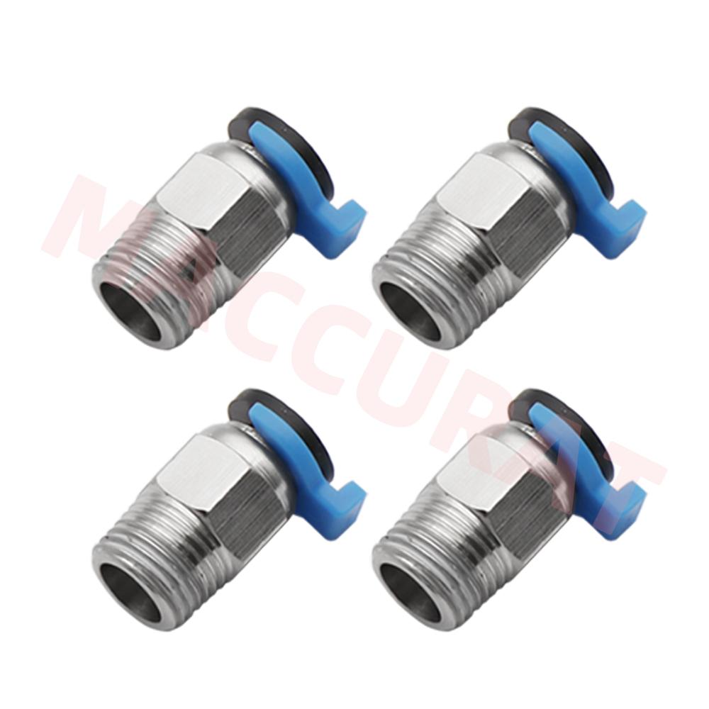 Đầu nối khí nén PC4-M6 với 2M PTFE Teflonto Tube 2*4mm cho Ender 3 Nâng cấp bộ máy in 3D Phần 1,75mm Bowden Outruder