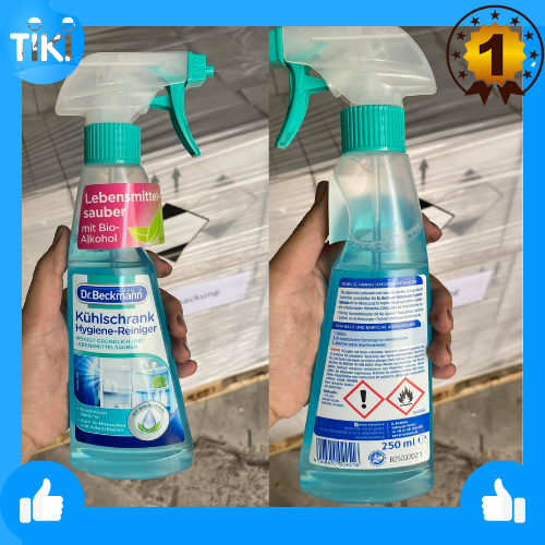Xịt vệ sinh tủ lạnh hữu cơ 250ml, Hygienereiniger Kühlschrank mit Bio-Alkohol, 250 ml, cho tủ lạnh luôn thơm sạch.
