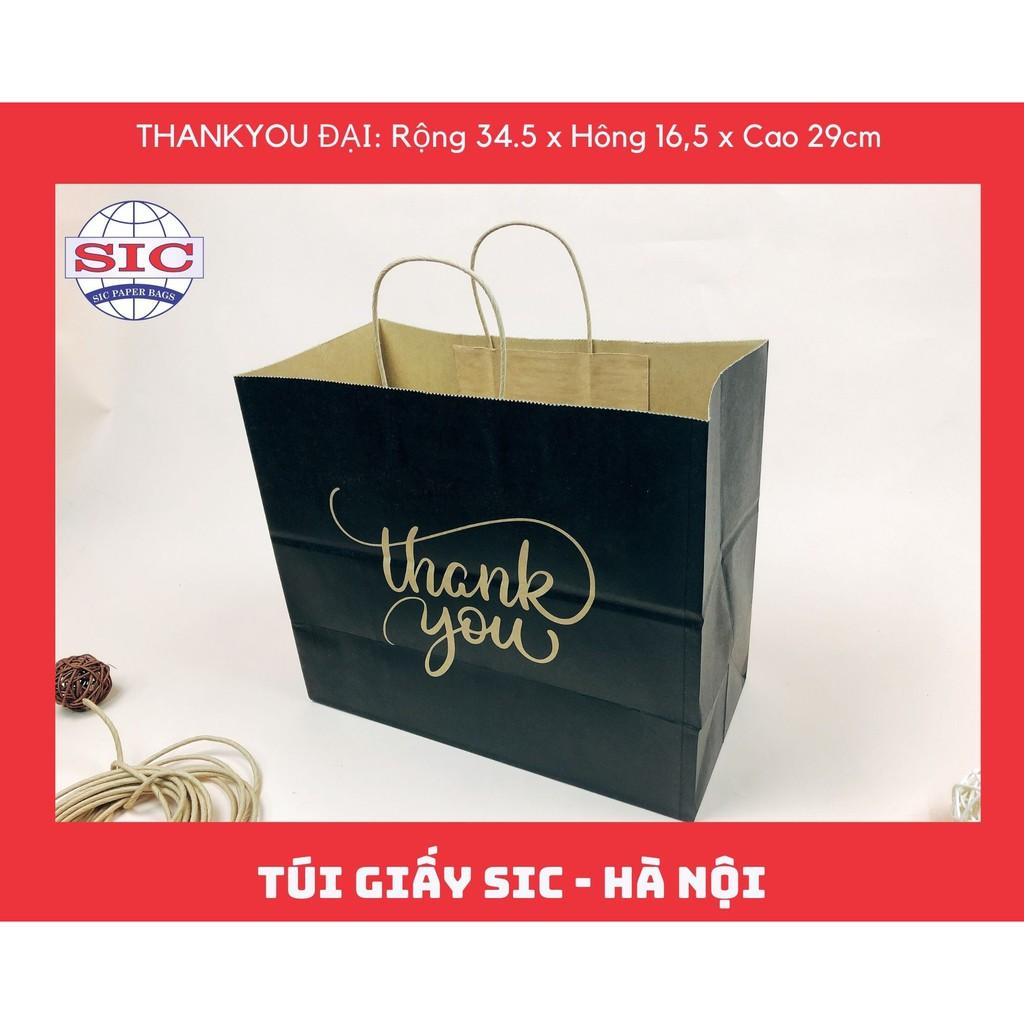 TÚI GIẤY THANKYOU ĐẠI MÀU ĐEN CÓ QUAI ĐỰNG QUẦN ÁO GIÀY DÉP QUÀ TẶNG SỔ VỞ