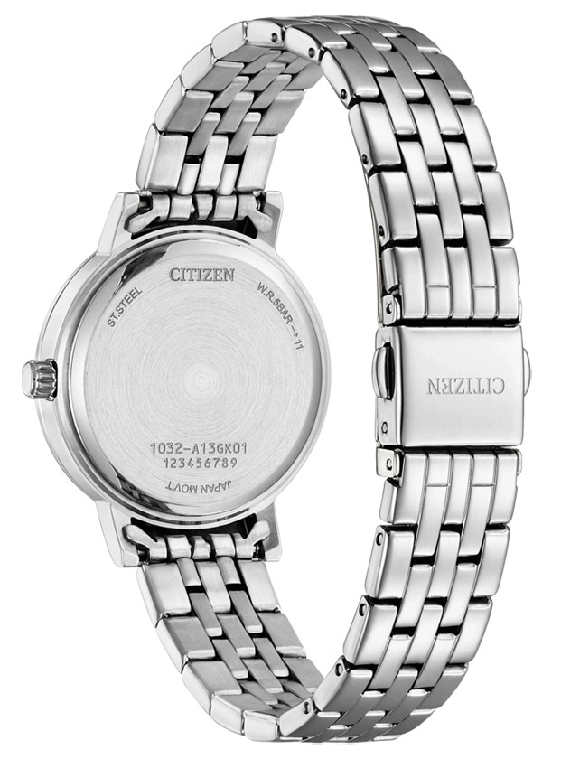 Đồng Hồ Nữ Citizen Pin-Quartz Đính Đá Swarovski Dây Thép Không Gỉ EL3100-55W - Mặt Hồng (31mm)