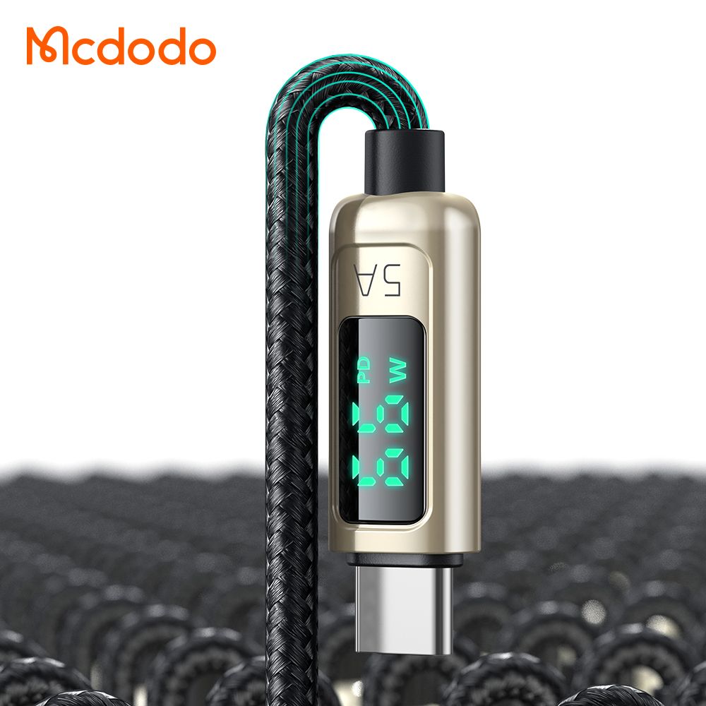 Dây Cáp Sạc USB Type C Mcdodo CA-8861 Sạc Nhanh 5A PD66W  QC4.0 Vooc Truyền Dữ Liệu USB2.0 Đèn Led Hiển Thị Công Suất Dài 1.2m - Hàng Chính Hãng