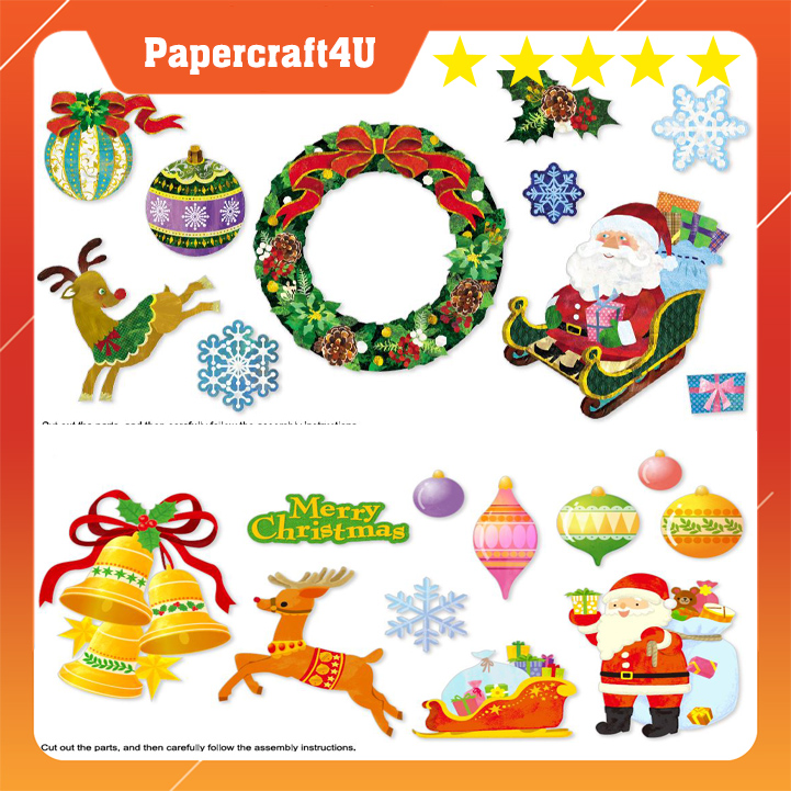 BỘ Stickers Trang Trí Lễ Hội GIÁNG SINH NOEL Santa Claus Christmas