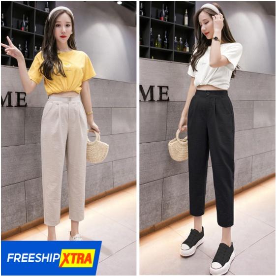 QUẦN BAGGY KHÓA THẬT CÓ CHUN SAU CHẤT ĐŨI NHẸ MÁT THỜI TRANG BANAMO FASHION BAGGY ĐŨI KHUY TRƯỚC CHUN SAU 821