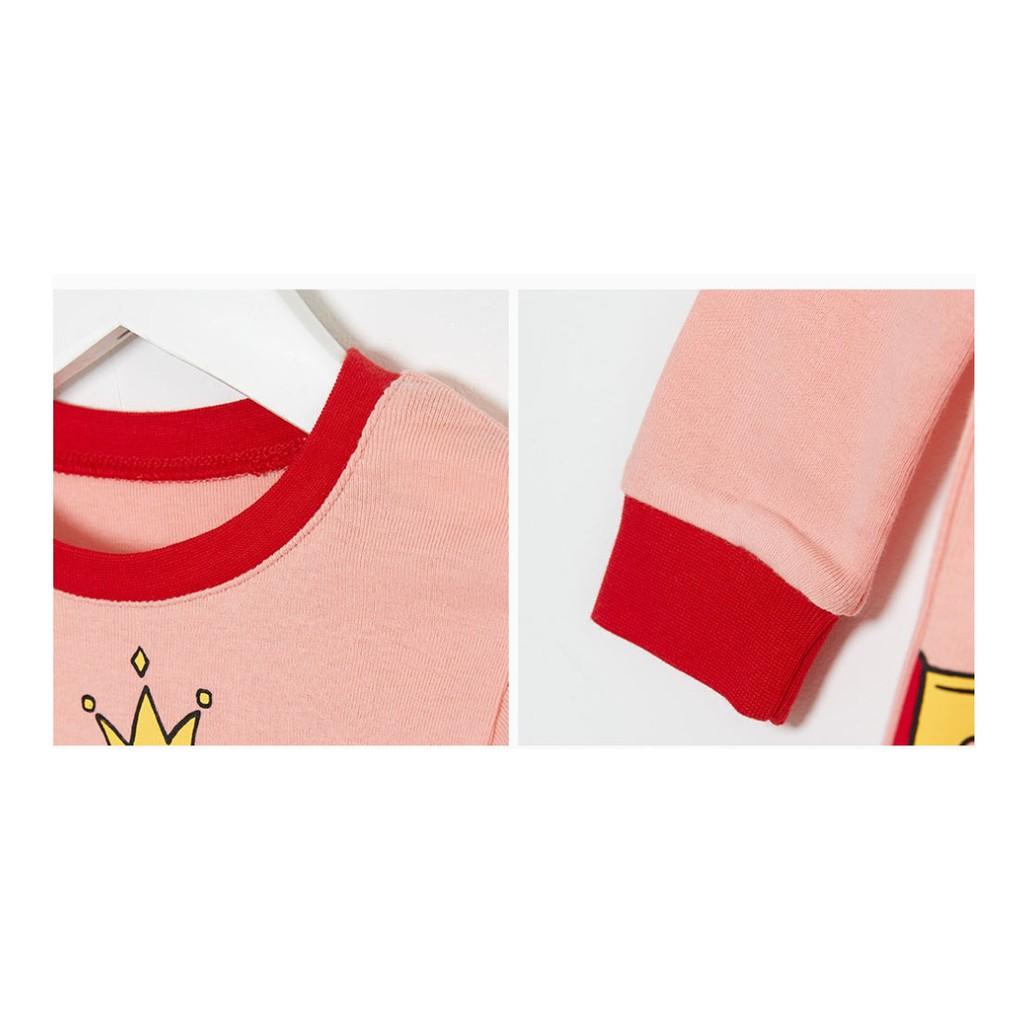 Bộ đồ bé gái Hàn Quốc uniFriend dài tay _ pink hero