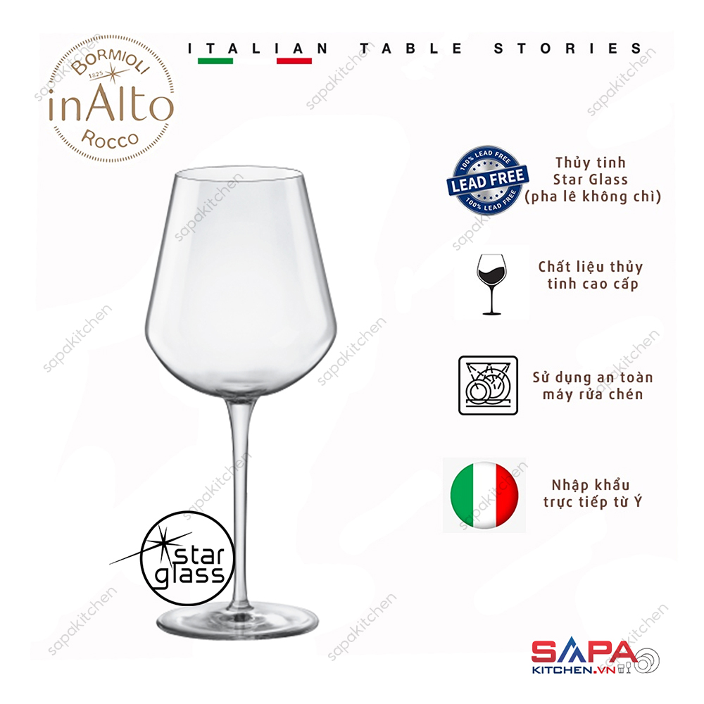 Bộ 6 Ly rượu Thủy Tinh Inalto 560ml  - Bormioli Rocco - Italy