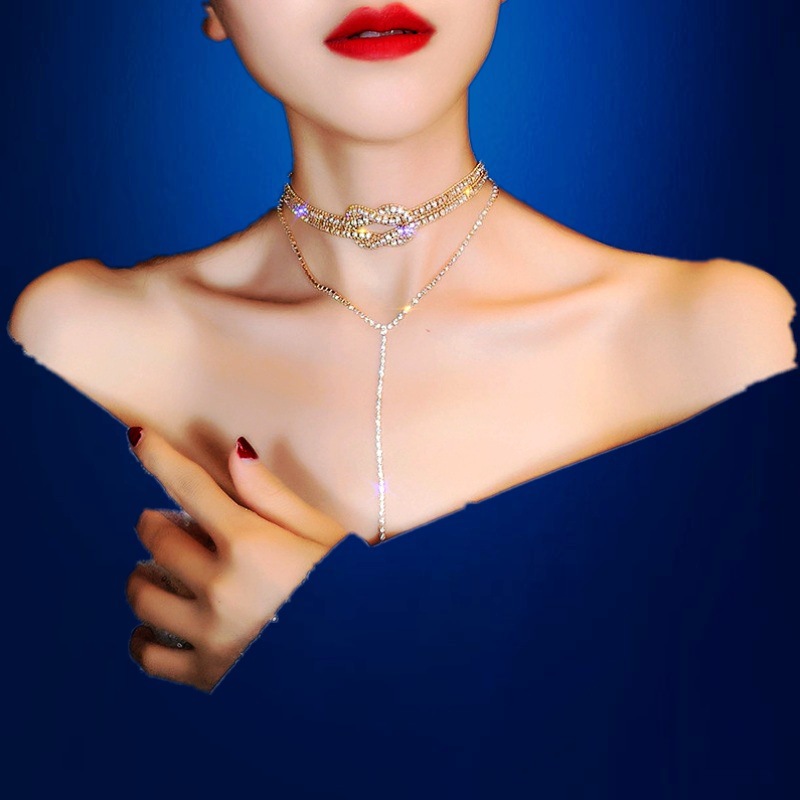 Vòng cổ choker thiết kế độc đáo hình xoắn thả sợi dài