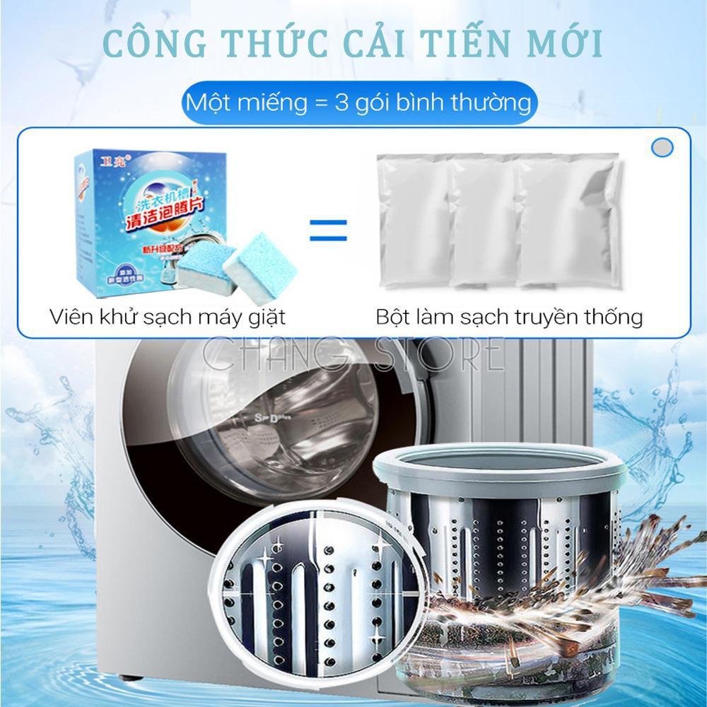 Hộp 12 viên tẩy vệ sinh lồng máy giặt diệt khuẩn, khử mùi, tẩy chất cặn hiệu quả