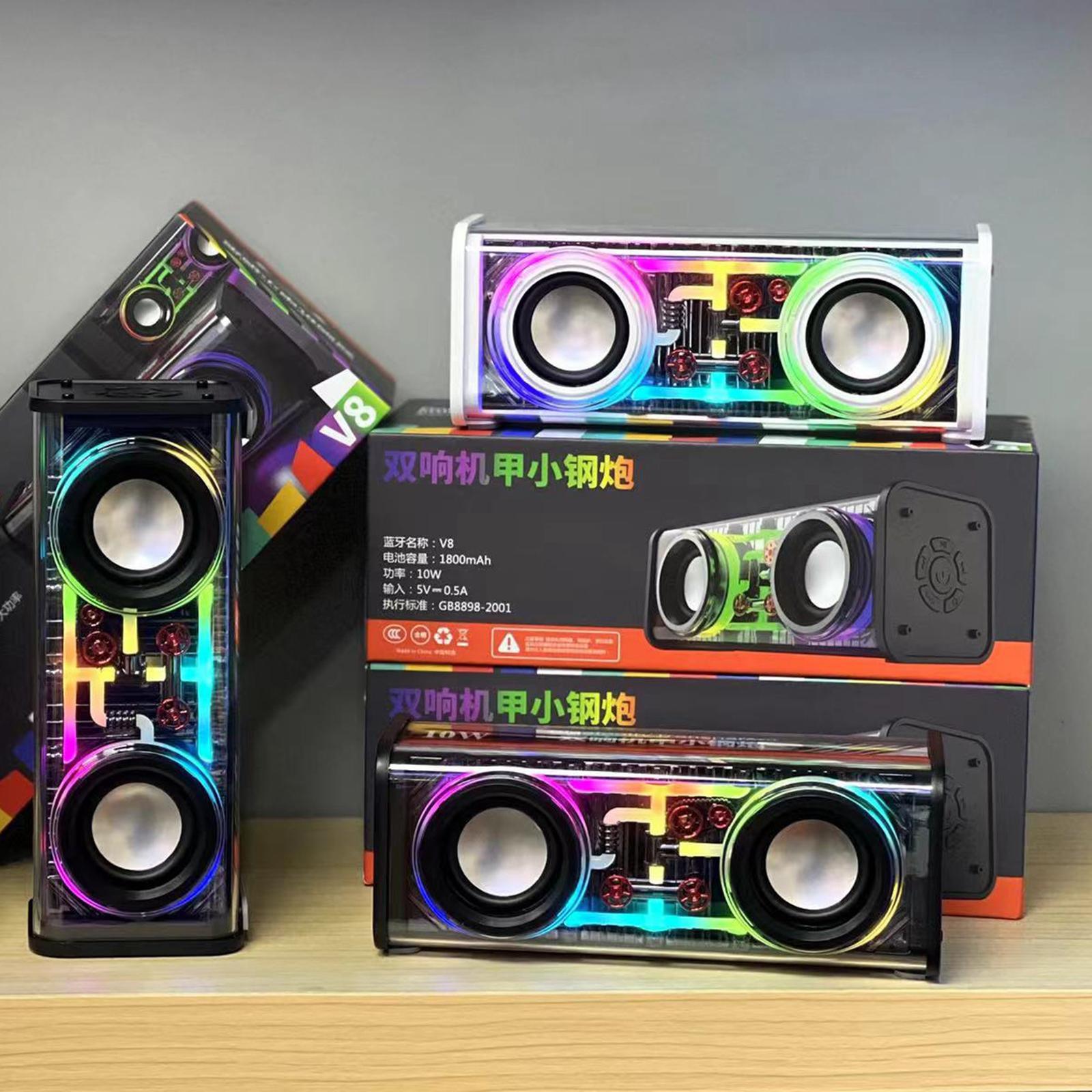 Portable Wireless Speaker Colorful RGB Light V5.3 10W for Home Party Desktop