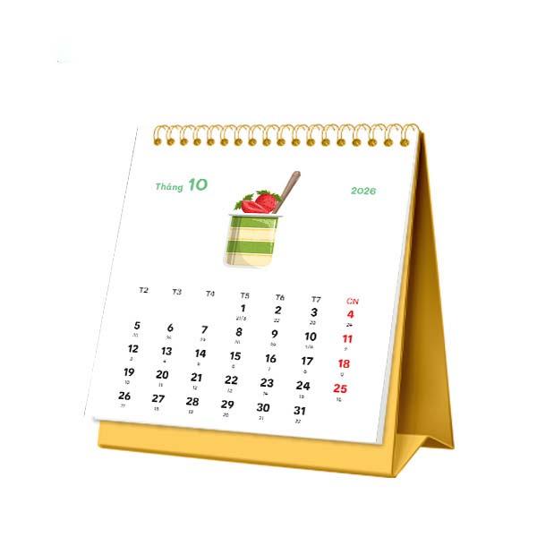 Lịch Bàn Mini - Cake Matcha