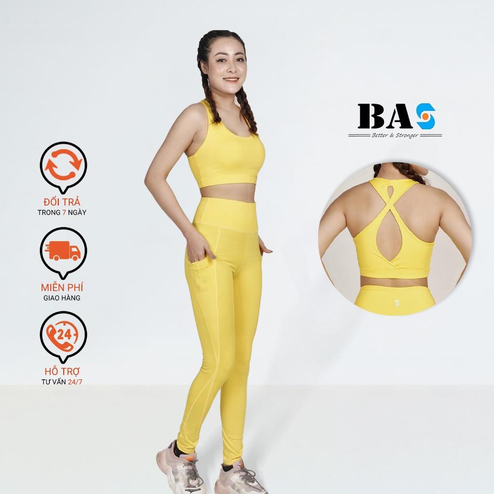 Bộ đồ nữ tập gym yoga aerobic chuyên nghiệp bra 2 lớp kèm quần legging nâng mông - S40-1