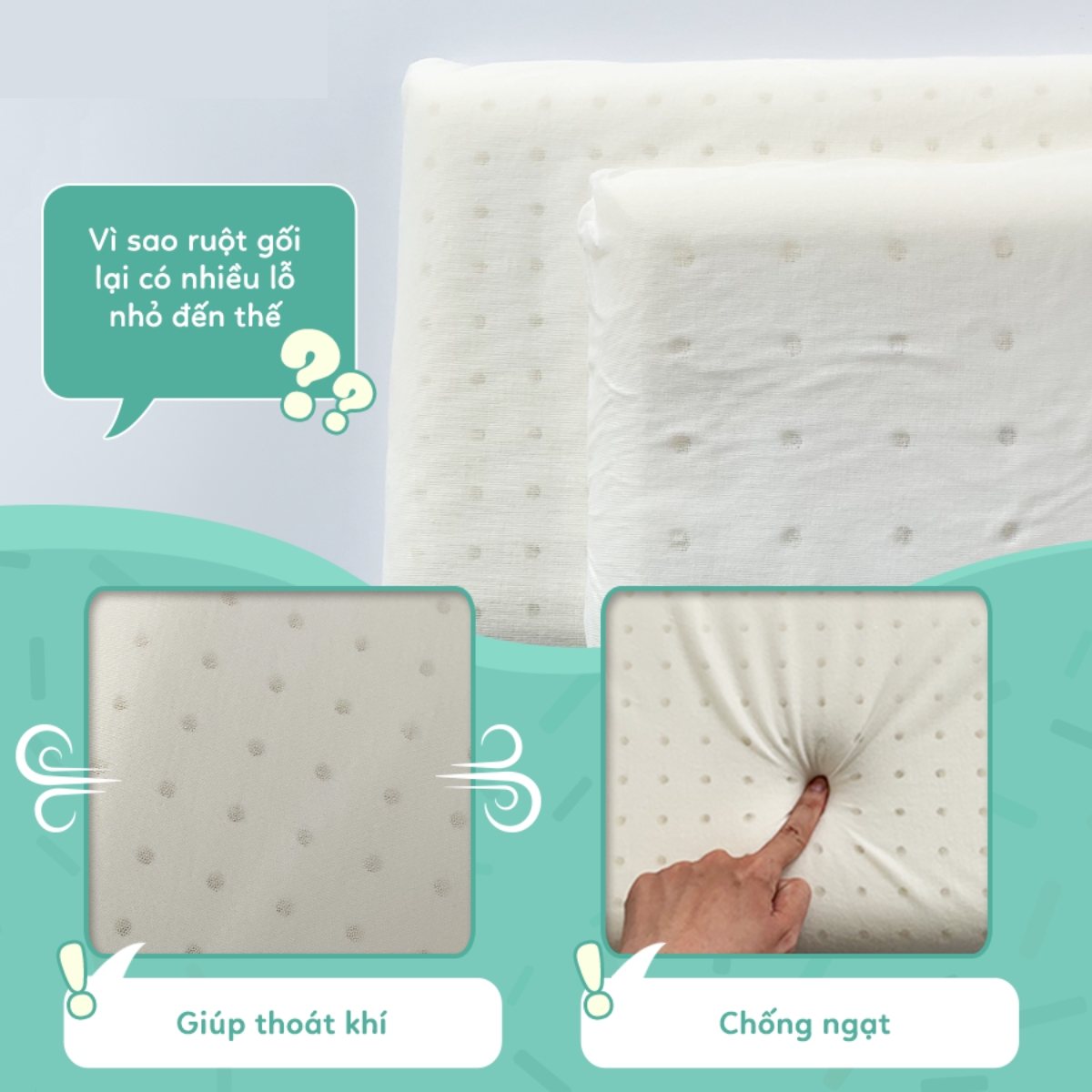 Babyworks Gối ngủ thoáng khí mềm mại, đàn hồi, nâng đỡ đầu và giúp bé ngủ ngon
