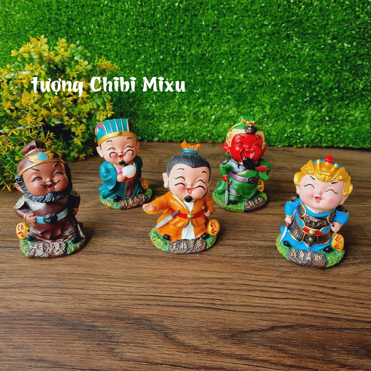 Bộ 05 tượng Tam Quốc Chí dáng đứng cao 8cm