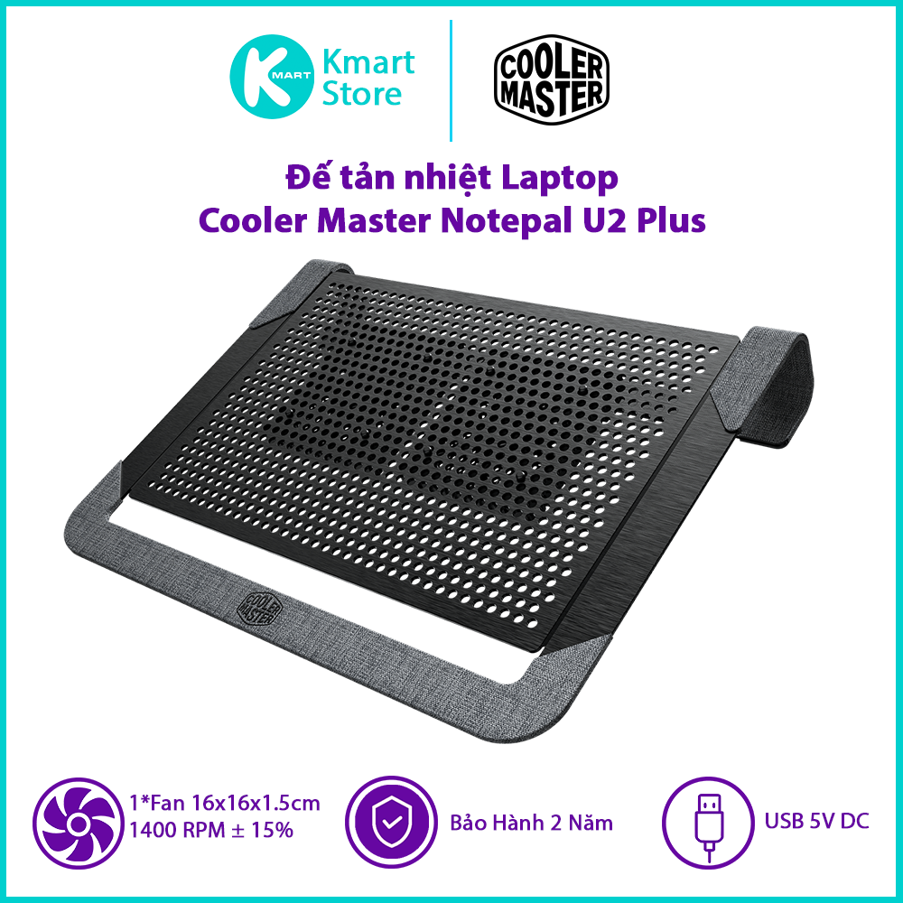 Đế tản nhiệt laptop Cooler Master NOTEPAL U2 PLUS - Hàng Chính Hãng