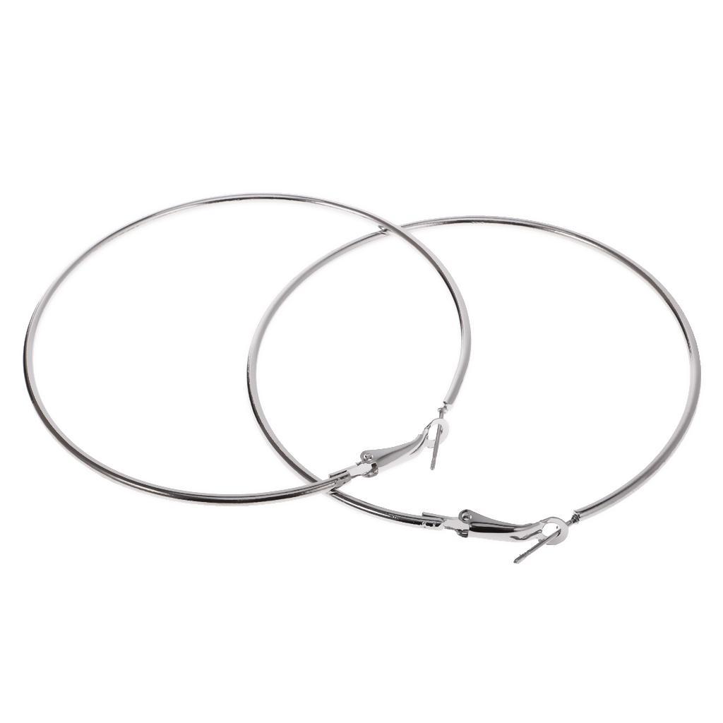 2 Pair Statement Big Round Dangle Hoop Loop Earrings Club Party Earrings