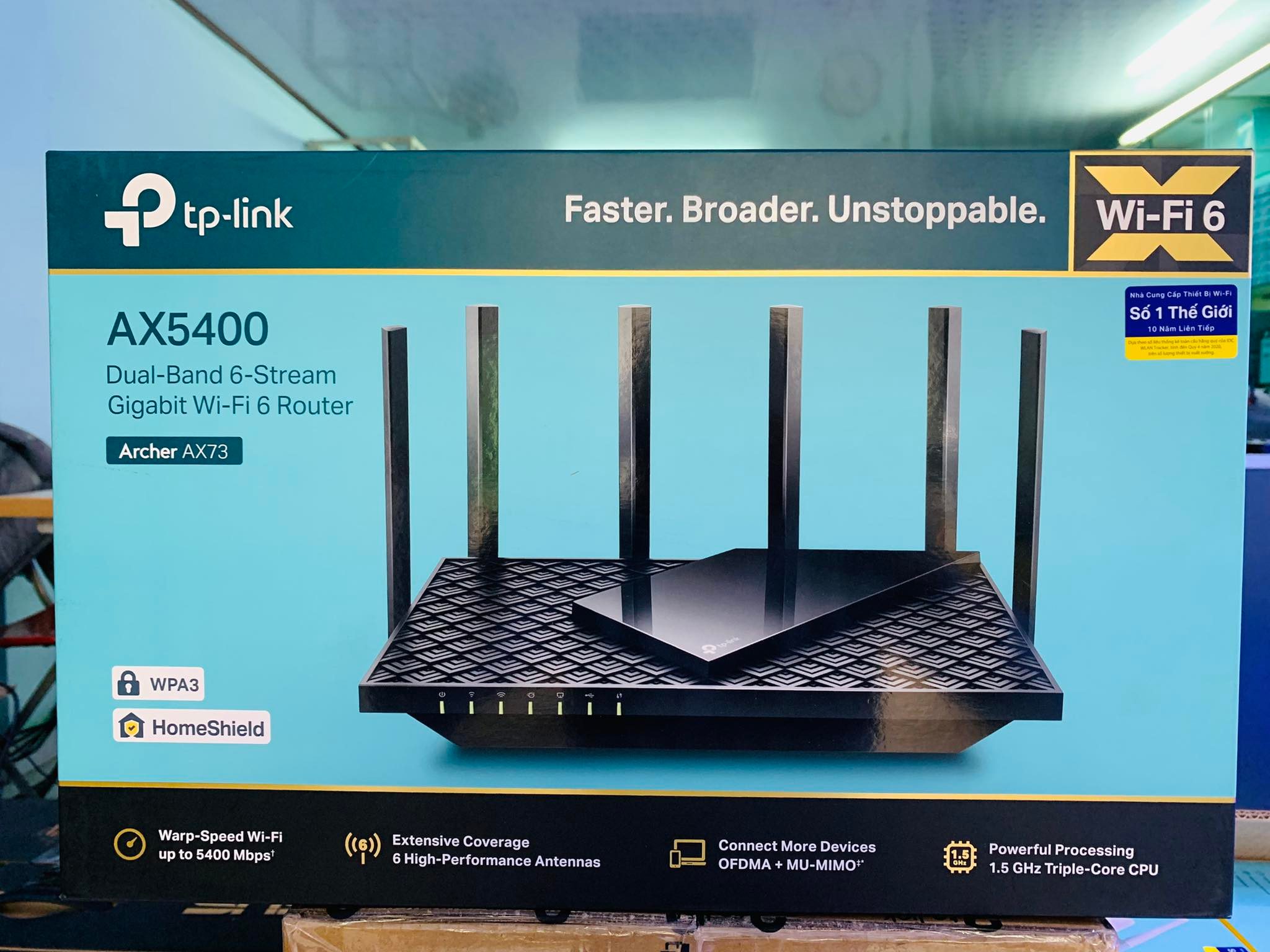 Thiết bị thu phát vô tuyến, TP-LINK, 2.4GHz/5GHz Archer AX73 Hàng chính hãng