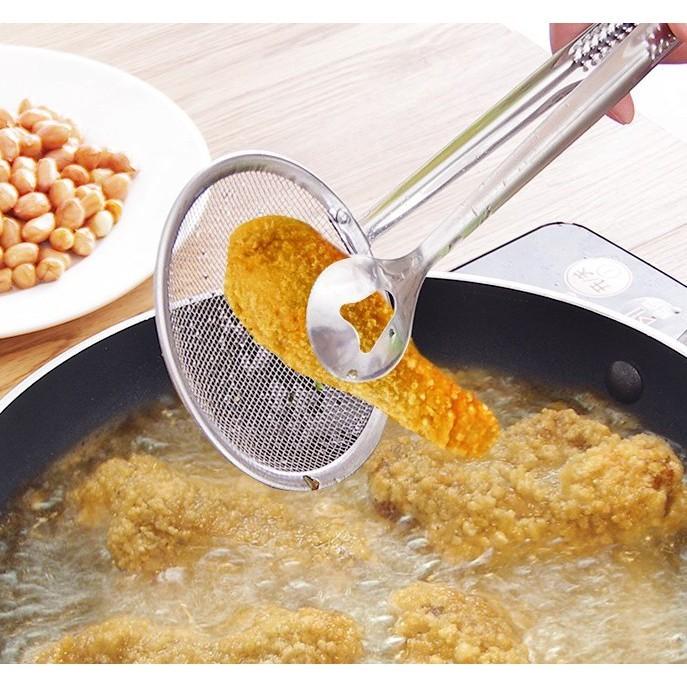 Dụng cụ gắp đồ chiên có lưới ráo dầu không ghỉ tiện lợi