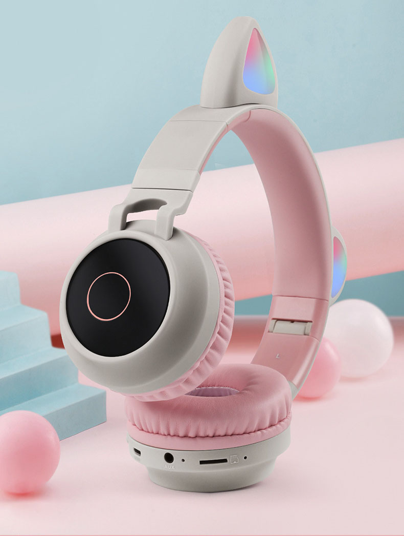 Tai nghe Bluetooth chụp tai mèo bản nâng cấp không bị rè, sáng nhiều màu - Hàng chính hãng