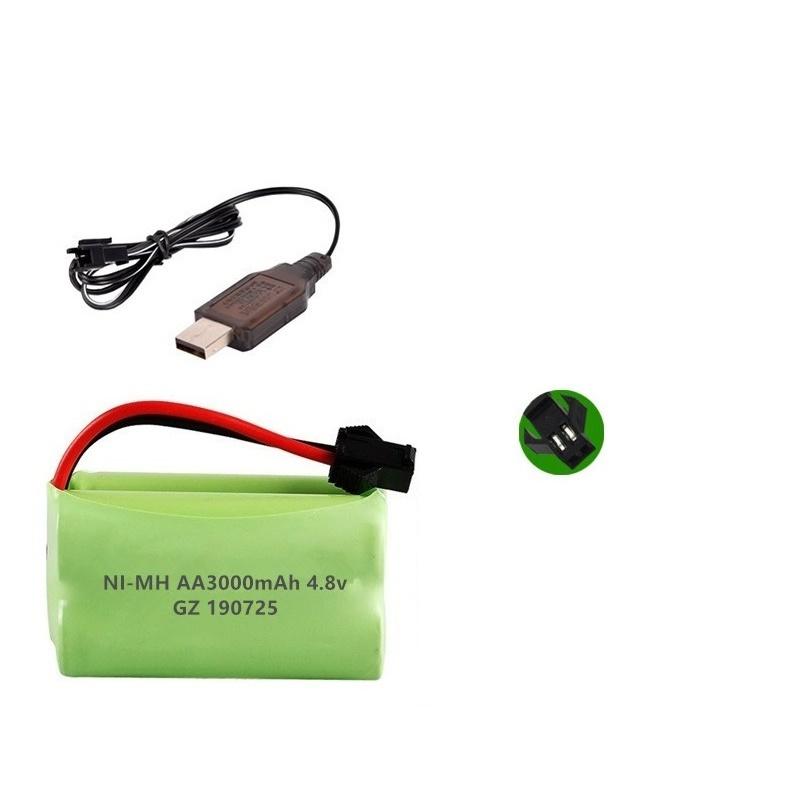 Pin NiMH 4.8v 3000mAh Pin sạc 4.8v Bộ pin Ni-MH AA Bộ sạc 4.8v cho đồ chơi Rc Ô tô Thuyền Xe tăng Robot một phần Màu sắc: Xanh lục