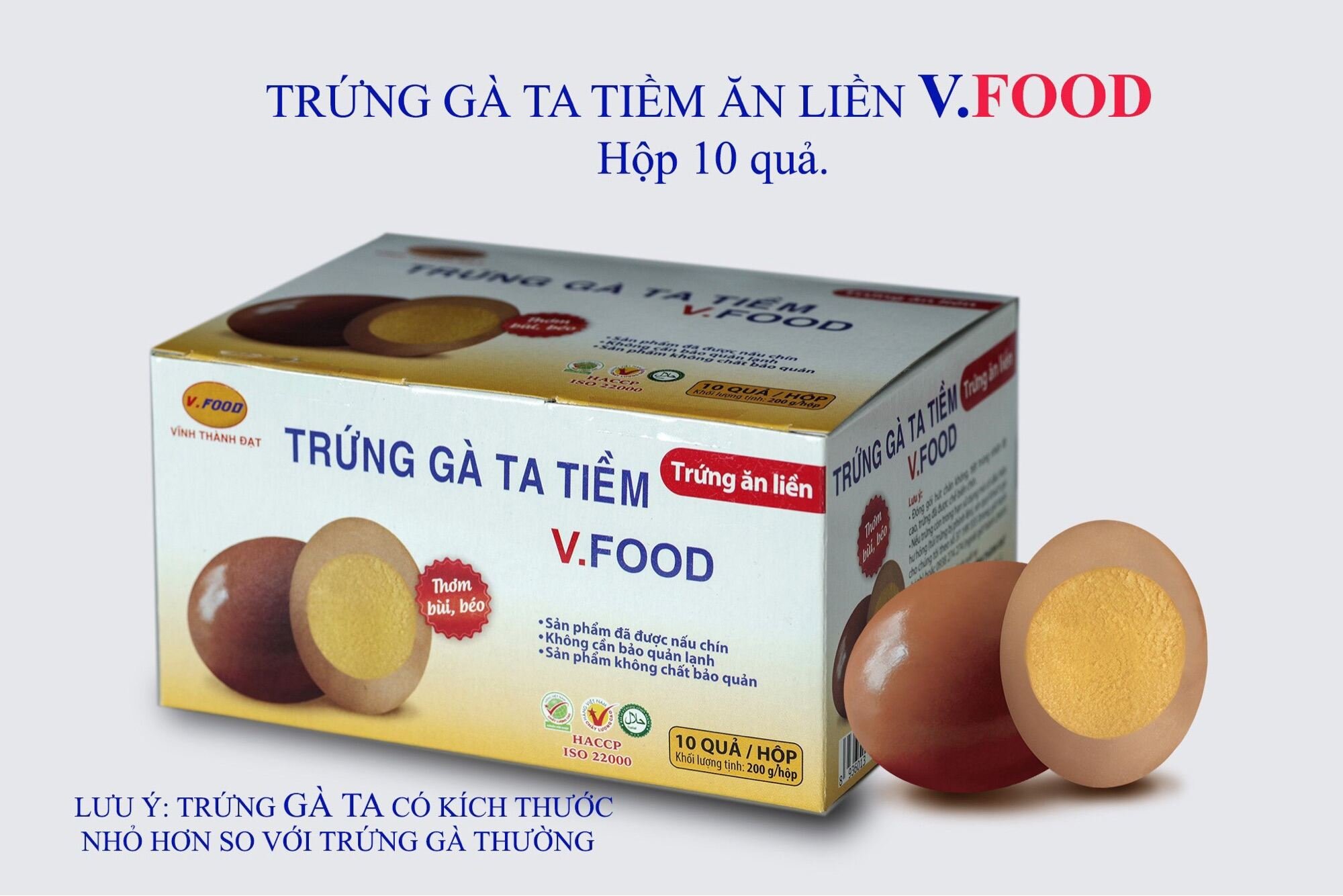 TRỨNG GÀ TA TIỀM HỘP 10 QUẢ (lưu ý: vì là trứng gà ta nên trứng nhỏ)