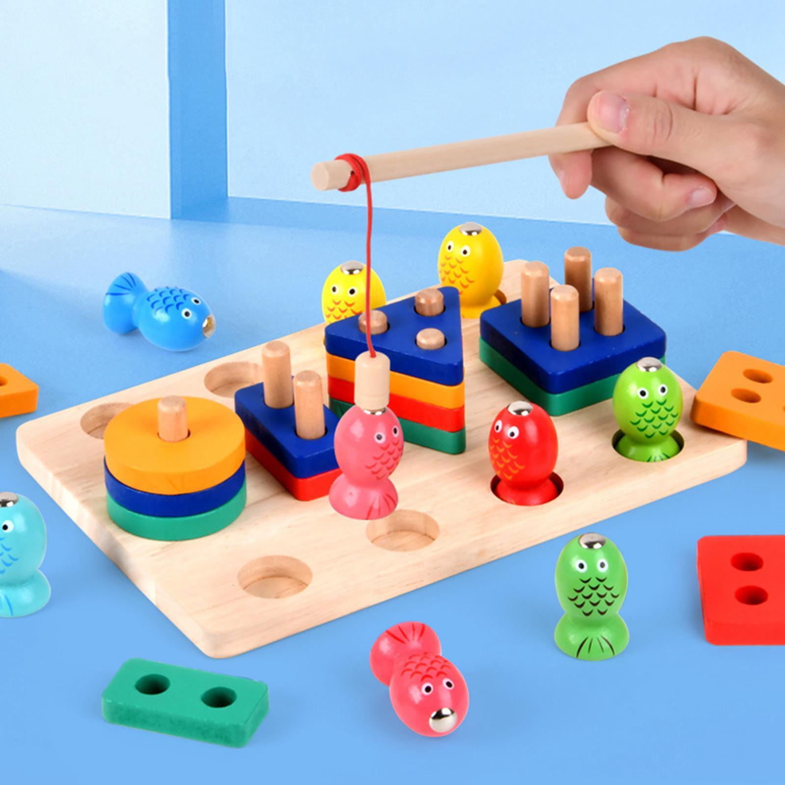 Wooden Sorter Stacking Toy Develop Fine Motor Skill for Toddlers Kids