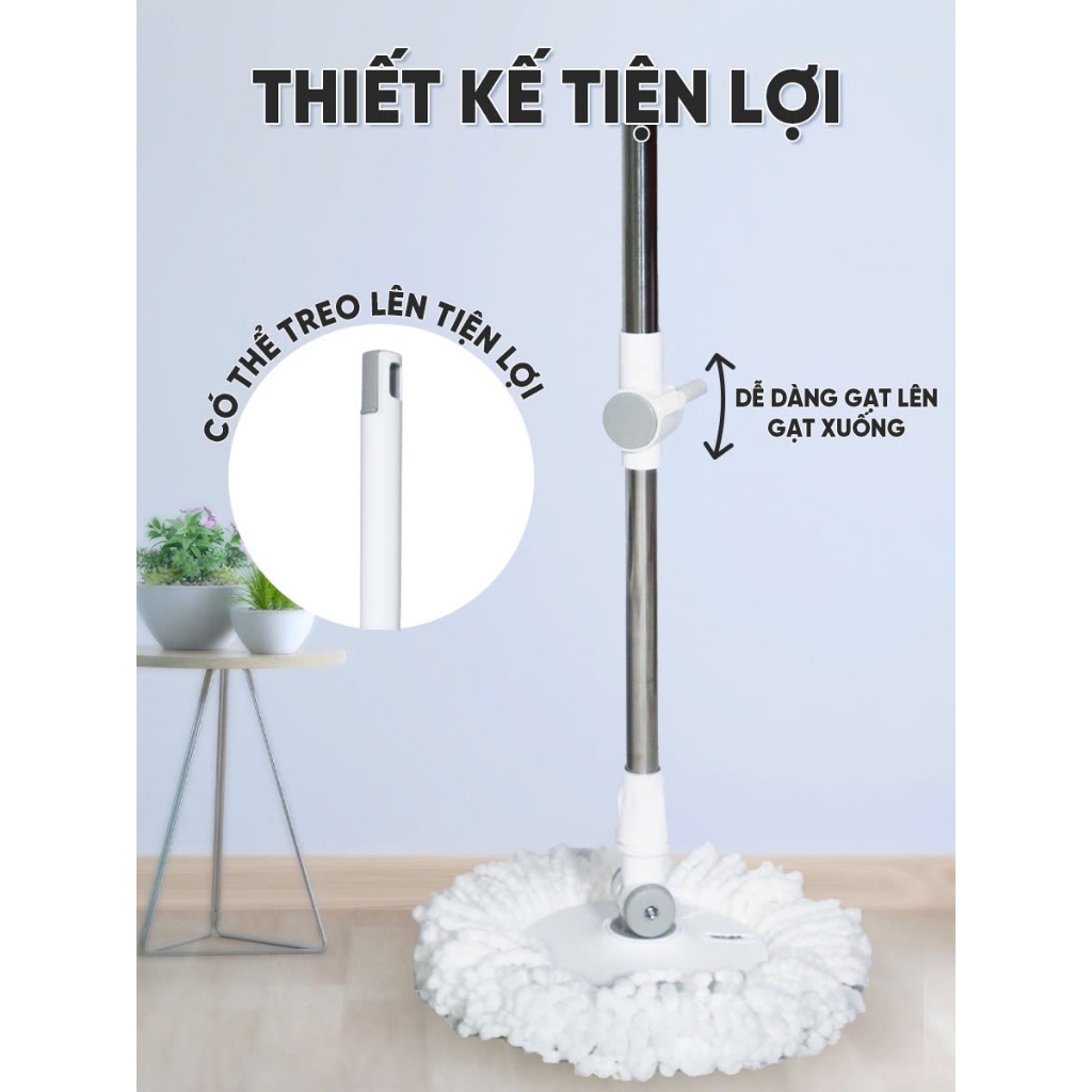 Thùng Lau Nhà Tròn MyJae Tiện Lợi Thông Minh Giặt Vắt 2 Trong 1