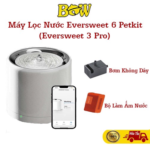 Máy lọc nước cho thú cưng Petkit Eversweet 6 Wireless - Ever Sweet 3 Pro - kết nối app