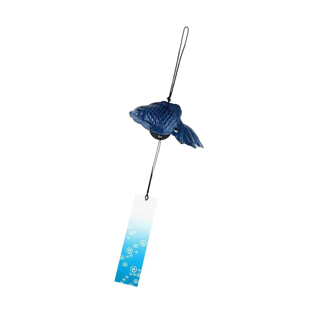 Nhật Bản Cá Vàng Furin Windchime Đúc Đền Vườn Trang Trí Nhà Màu Xanh