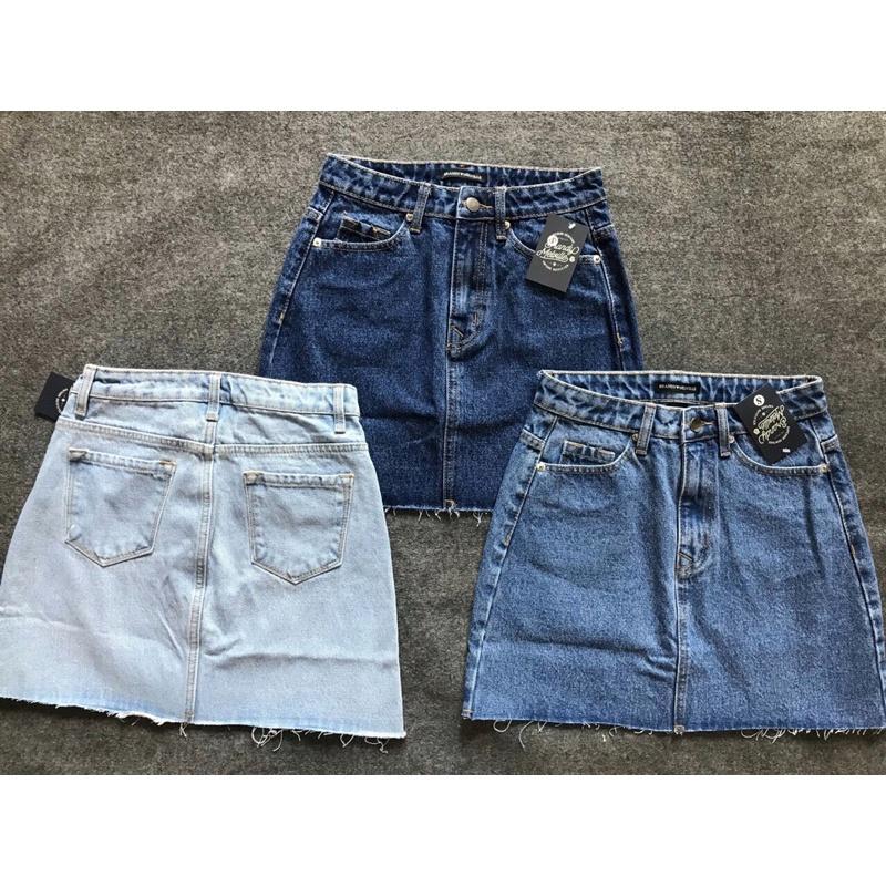 Chân Váy Jean Bassic Chữ A Không Quần Sofm