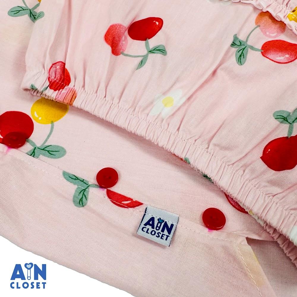 Bộ quần áo Ngắn bé gái họa tiết Cherry Đỏ Vàng cotton - AICDBGHK4ICD - AIN Closet