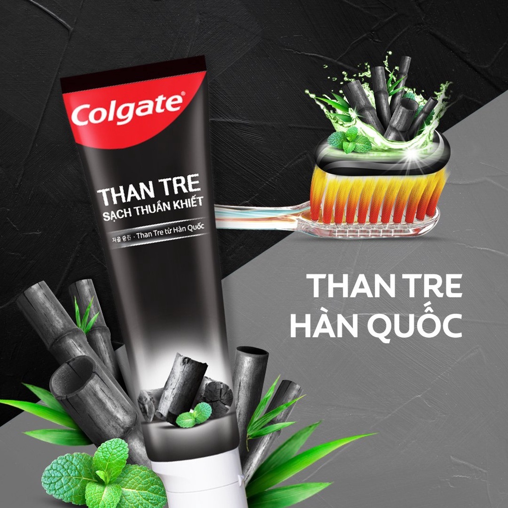 Bộ 4 Kem đánh răng Colgate thiên nhiên Than tre Hàn Quốc khử mùi diệt khuẩn 180g