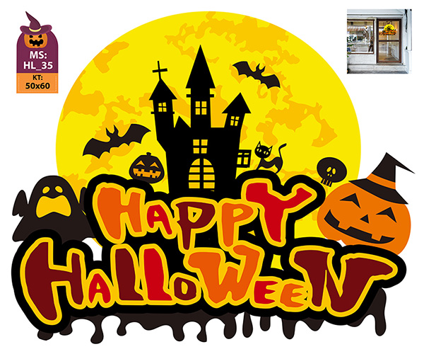 DECAL TRANG TRÍ HALLOWEEN COMBO SỐ 19