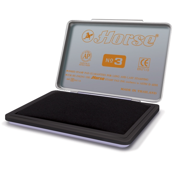 Hộp Dấu Kim Loại Horse H-03 - Mực Đen