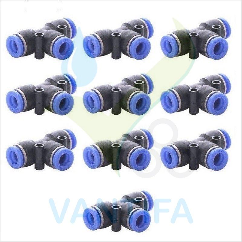 Tê chia nối nhanh ống 8mm phun sương, ống hơi khí nén