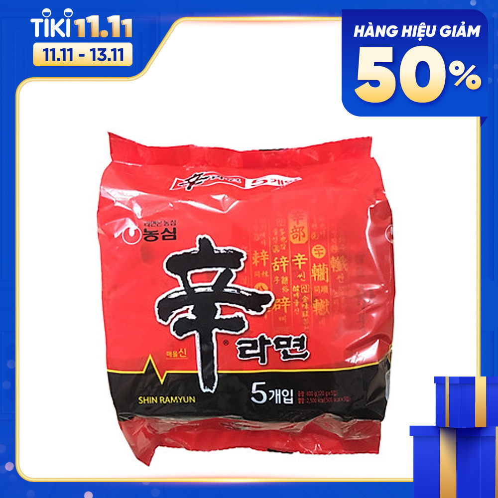 Lốc 5 Gói Mì Shin Cay Nong Shim Hàn Quốc