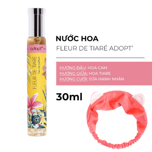 Nước Hoa Adopt' Fleur De Tiare 30ML Hương Thơm Ngọt Ngào Gợi Cảm, Tặng Kèm Băng Đô Thời Trang