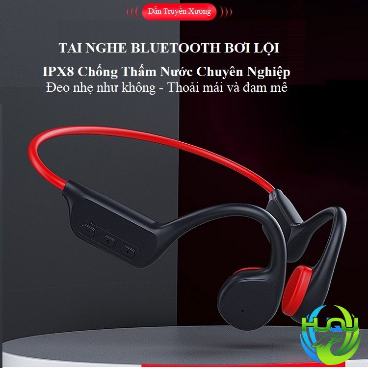 Tai Nghe Bơi Lội Huqu HQ-X7 Thiết Kế Chống Nước IPX8, Bộ Nhớ Trong 32GB, Công Nghệ Bluetooth 5.0 - Hàng Chính Hãng