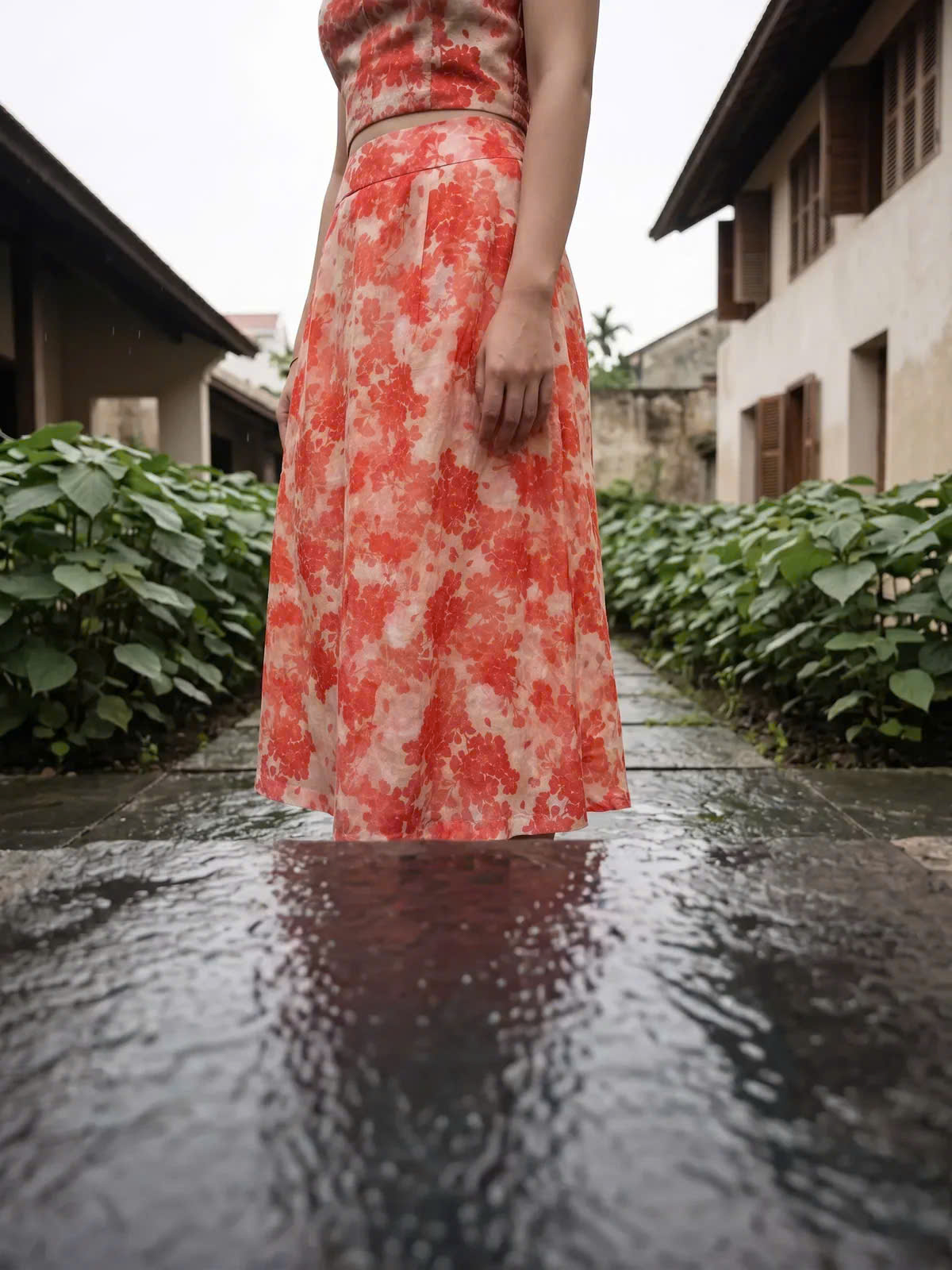 Áo Croptop Hai Dây Hoa Ramie Thanh Minh Top208 Thời trang Hity