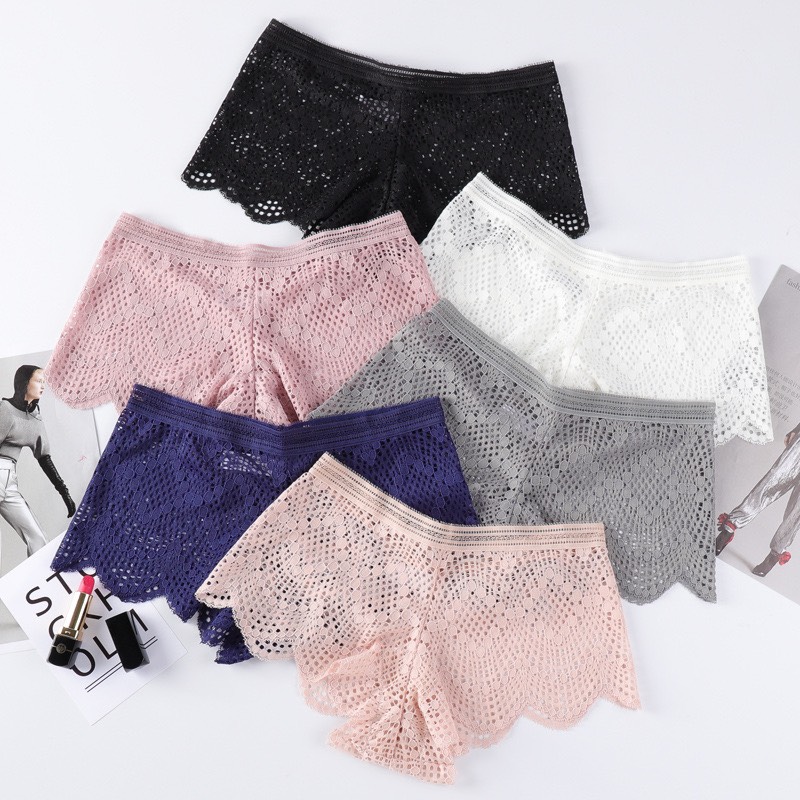 COMBO 5 QUẦN NỮ REN BOXER XUYÊN THẤU KIỂU PHÁP B12