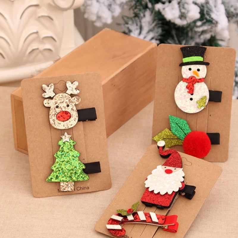 Set 2 kẹp tóc phong cách giáng sinh cho bé