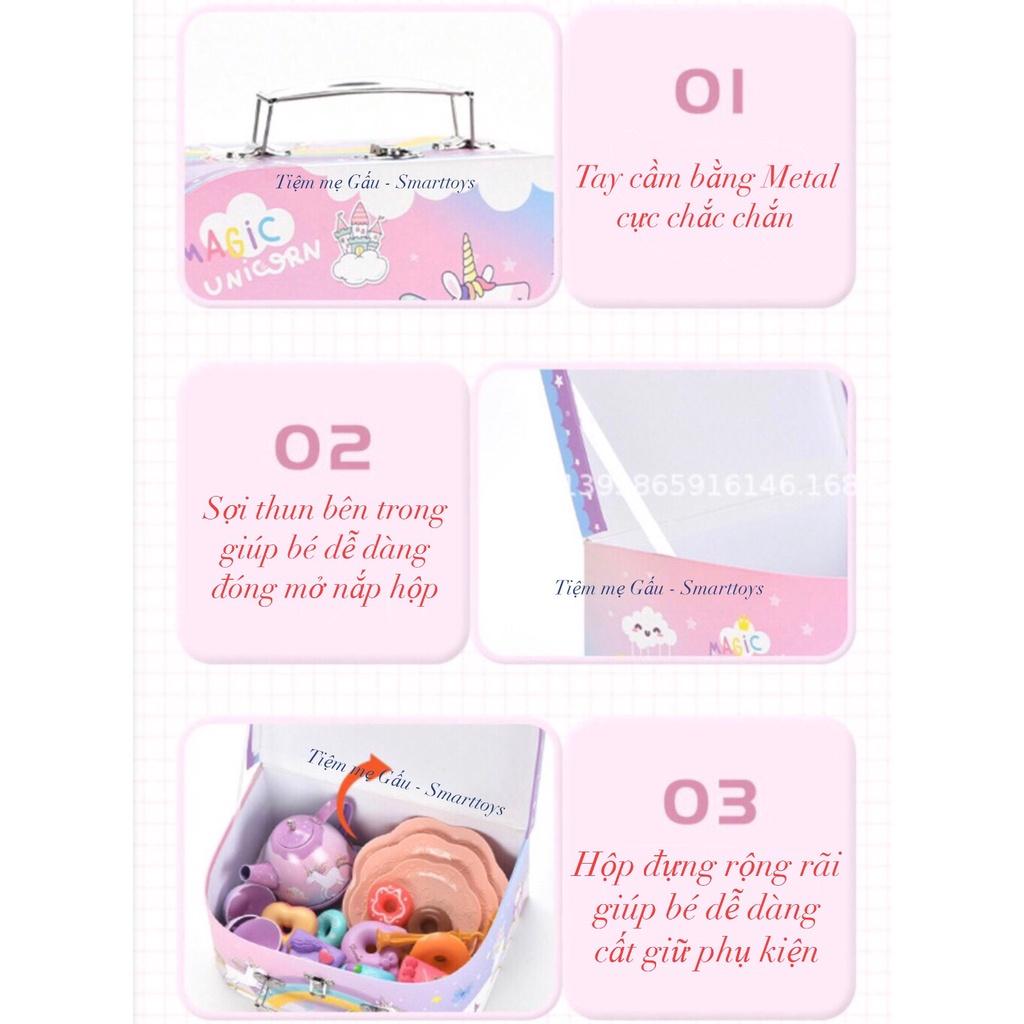 ĐỒ CHƠI HOT NHẤT 2023 BỘ ĐỒ CHƠI CAO CẤP VALY TIỆC TRÀ BÁNH PONY TEA PARTY SET 48PCS CỰC SANG CHẢNH CHO BÉ GÁI