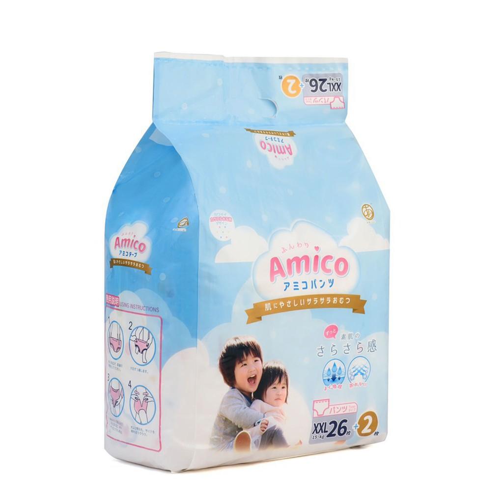 Bỉm - Tã quần Amico size XXL 26 + 2 miếng (Cho bé ≥15kg)