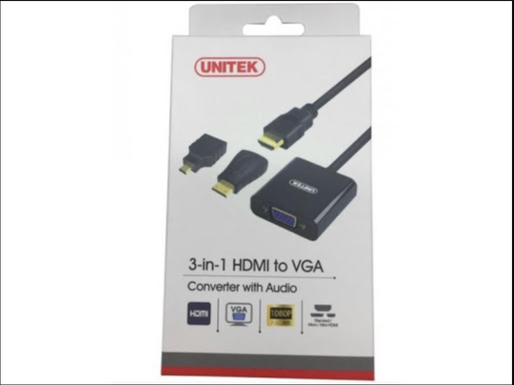 Cáp Chuyển Đổi HDMI Sang VGA Có Audio 15cm Y6355 UNITEK- Hàng Nhập Khẩu