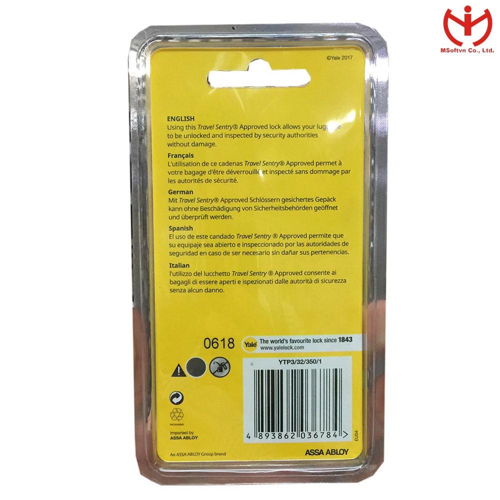 Ổ khóa số Yale YTP3/32/350/1 rộng 32mm có TSA dùng khóa vali hành lý - MSOFT