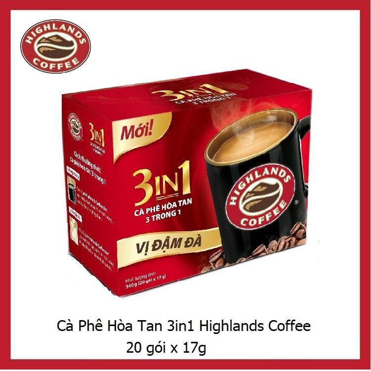 Mua 3 tặng 1 Cà phê hòa tan 3in1 Highlands Coffee 20 gói - 17g