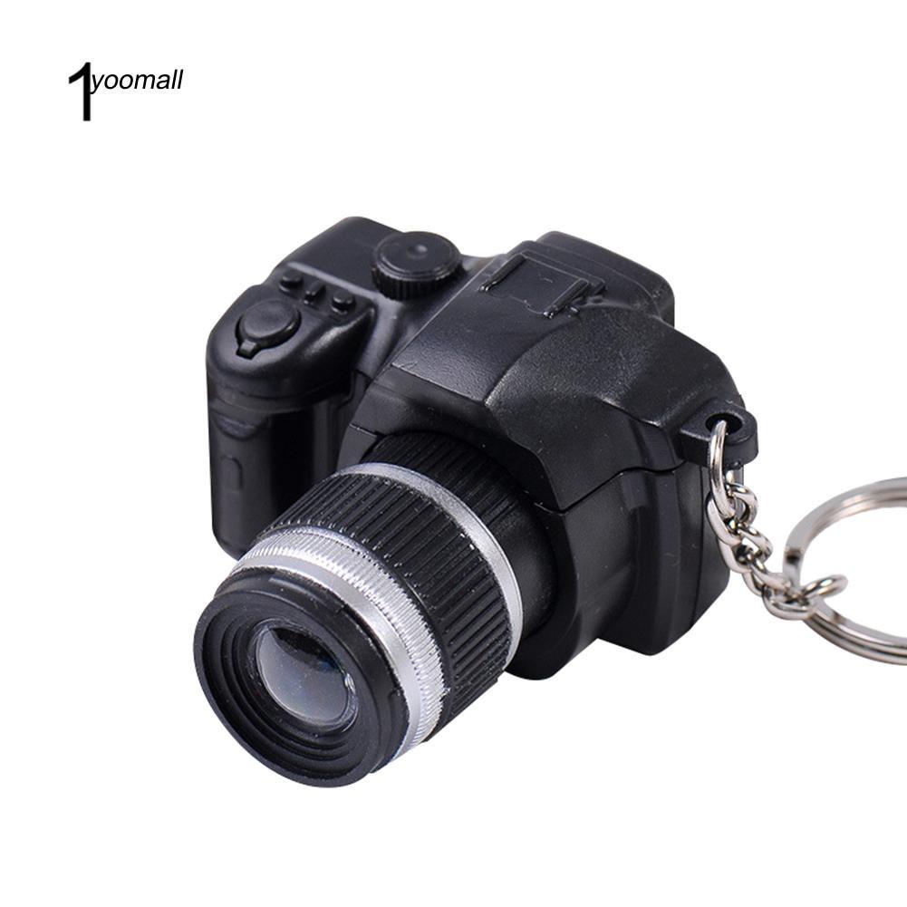 Mô hình móc khoá máy ảnh cực xinh trang trí mặt hình máy ảnh mini có đèn và âm thanh vui nhộn