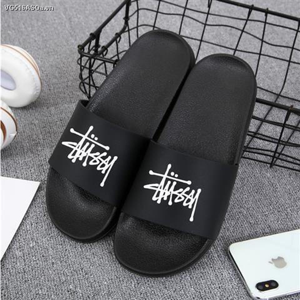 Dép Quai Ngang In Chữ Stussy Phong Cách Harajuku Cho Cặp Đôi